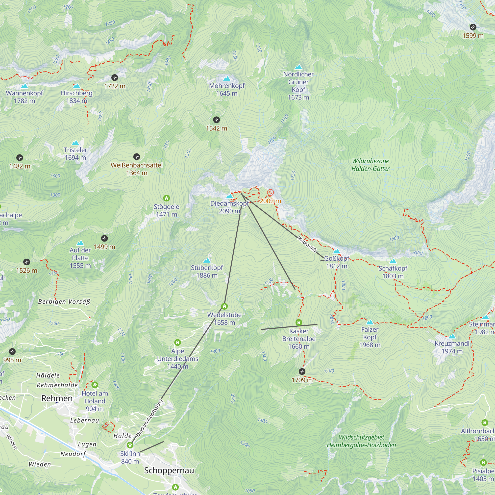 Oberdiedamsalpe map