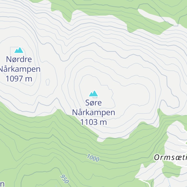 Map of Søre Nårkampen