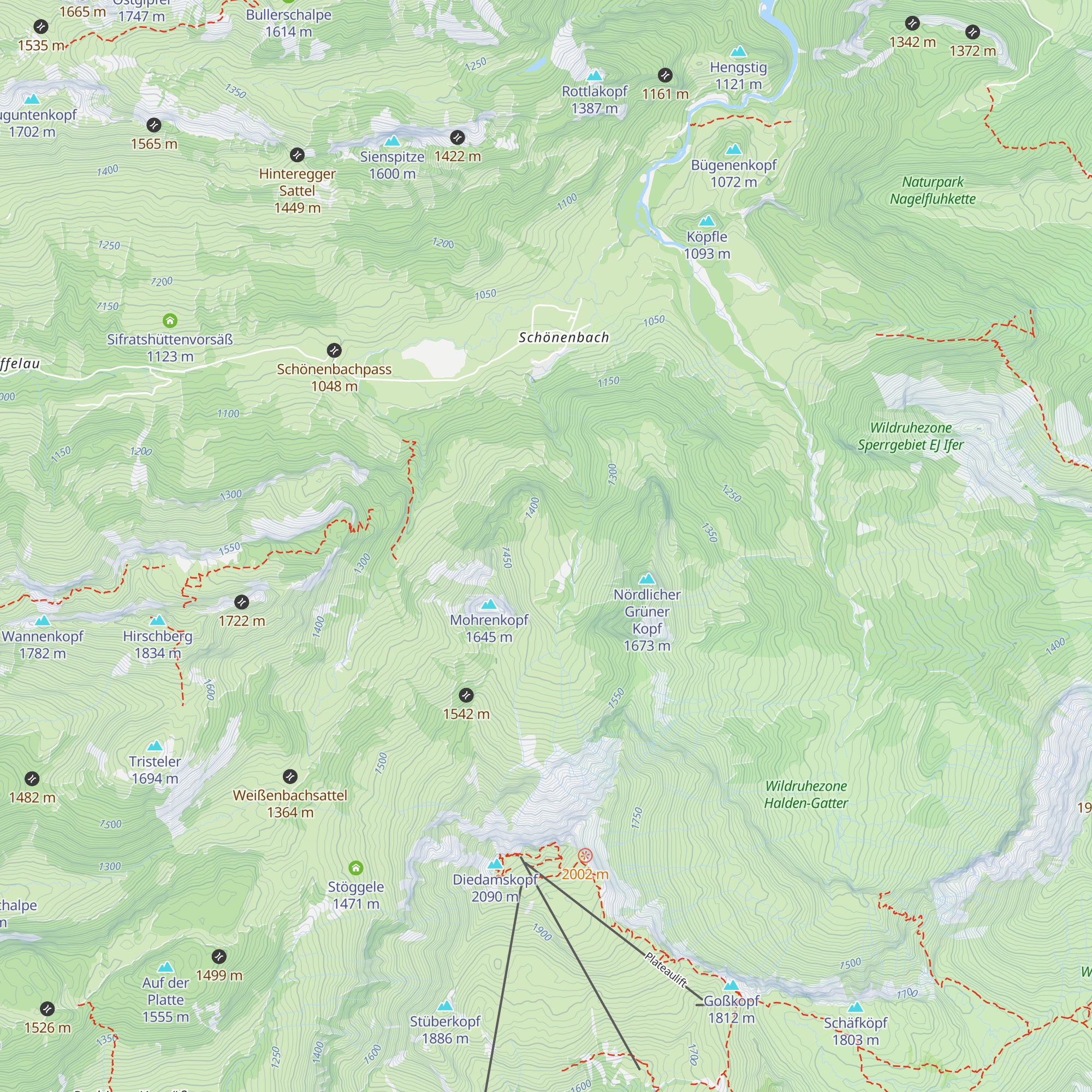 Alpe Untergunten map