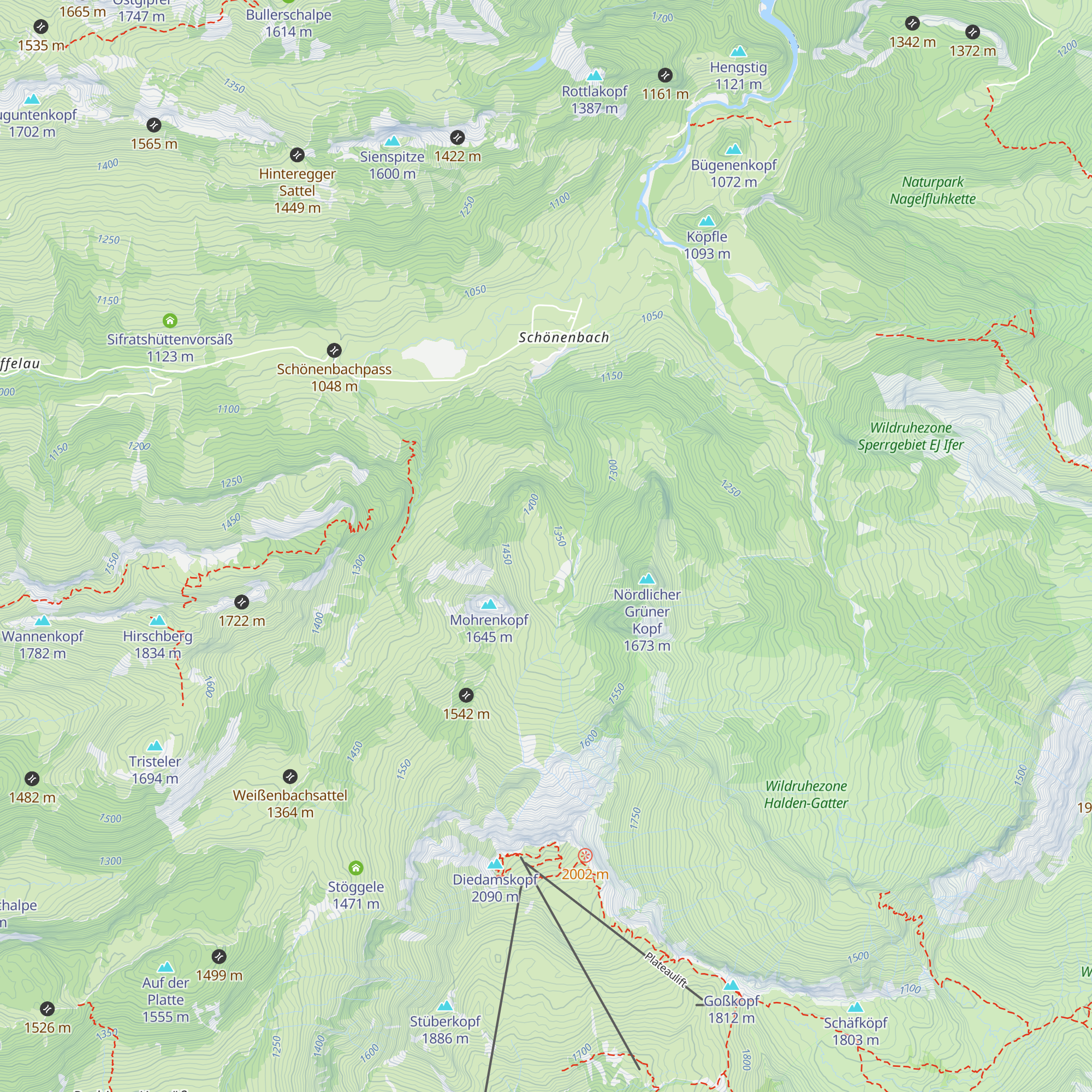 Alpe Untergunten map