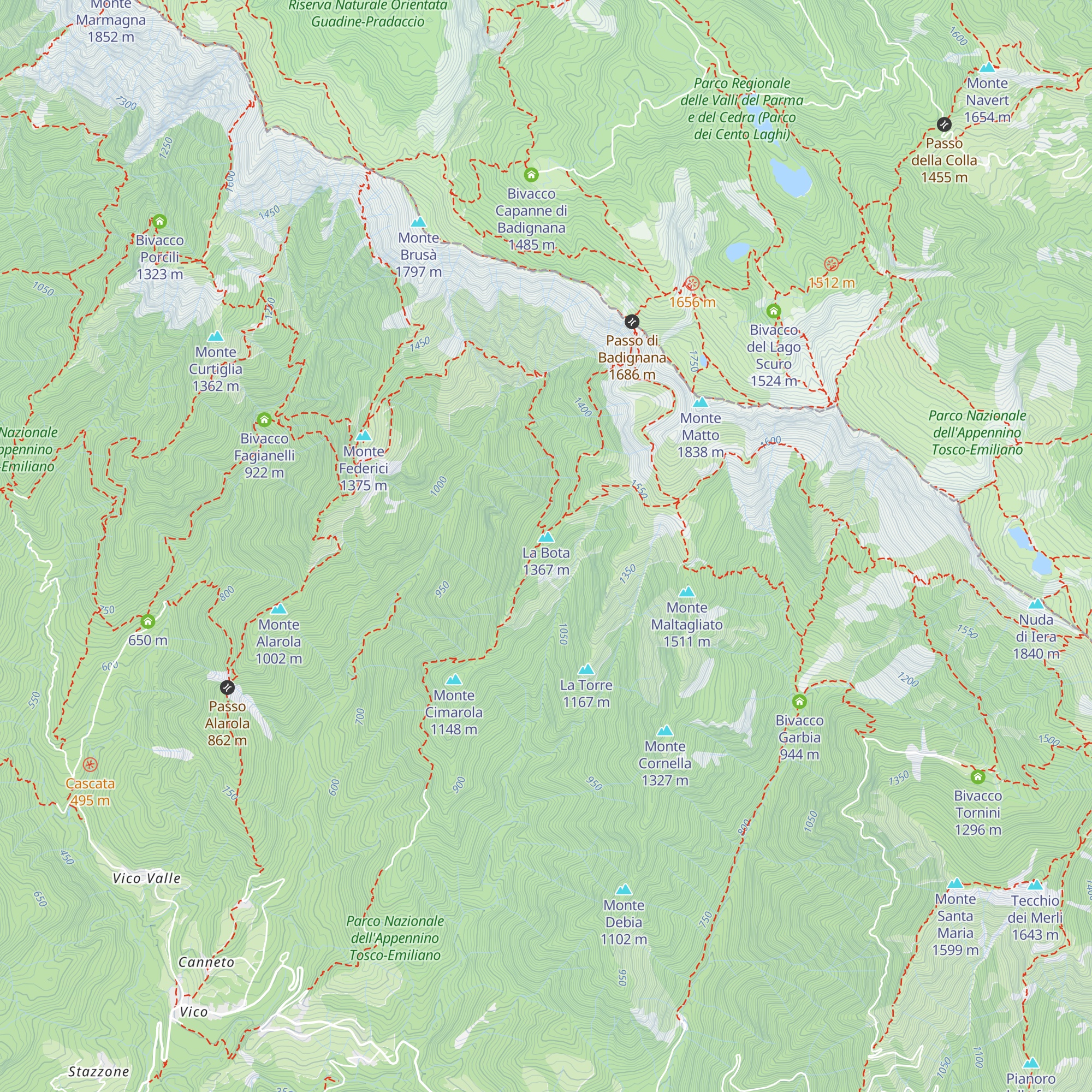 Bivacco Baton map
