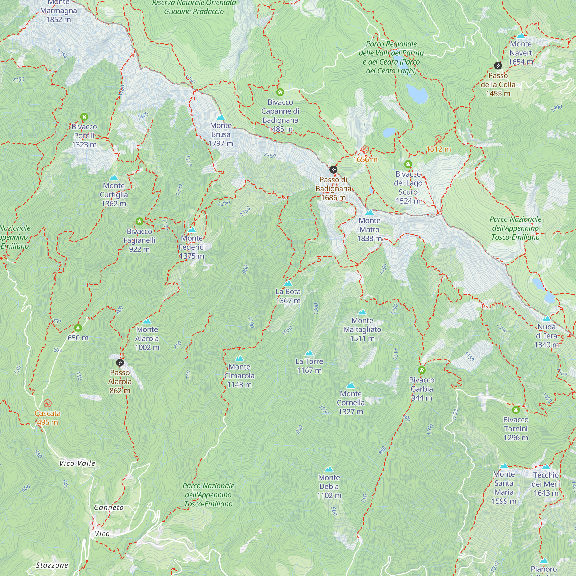 Bivacco Baton map