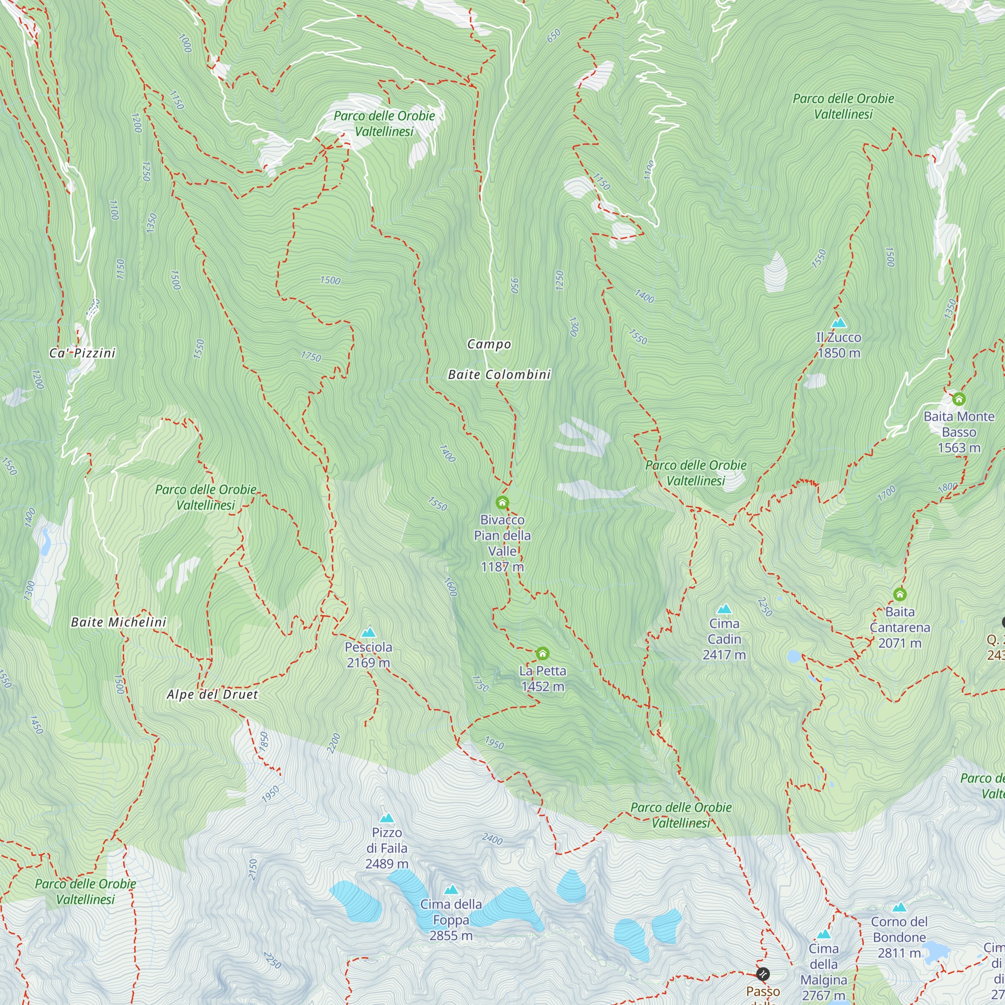 Bivacco Pian della Valle map