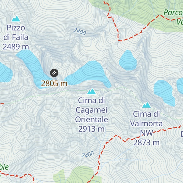 Map of Cima di Cagamei Orientale