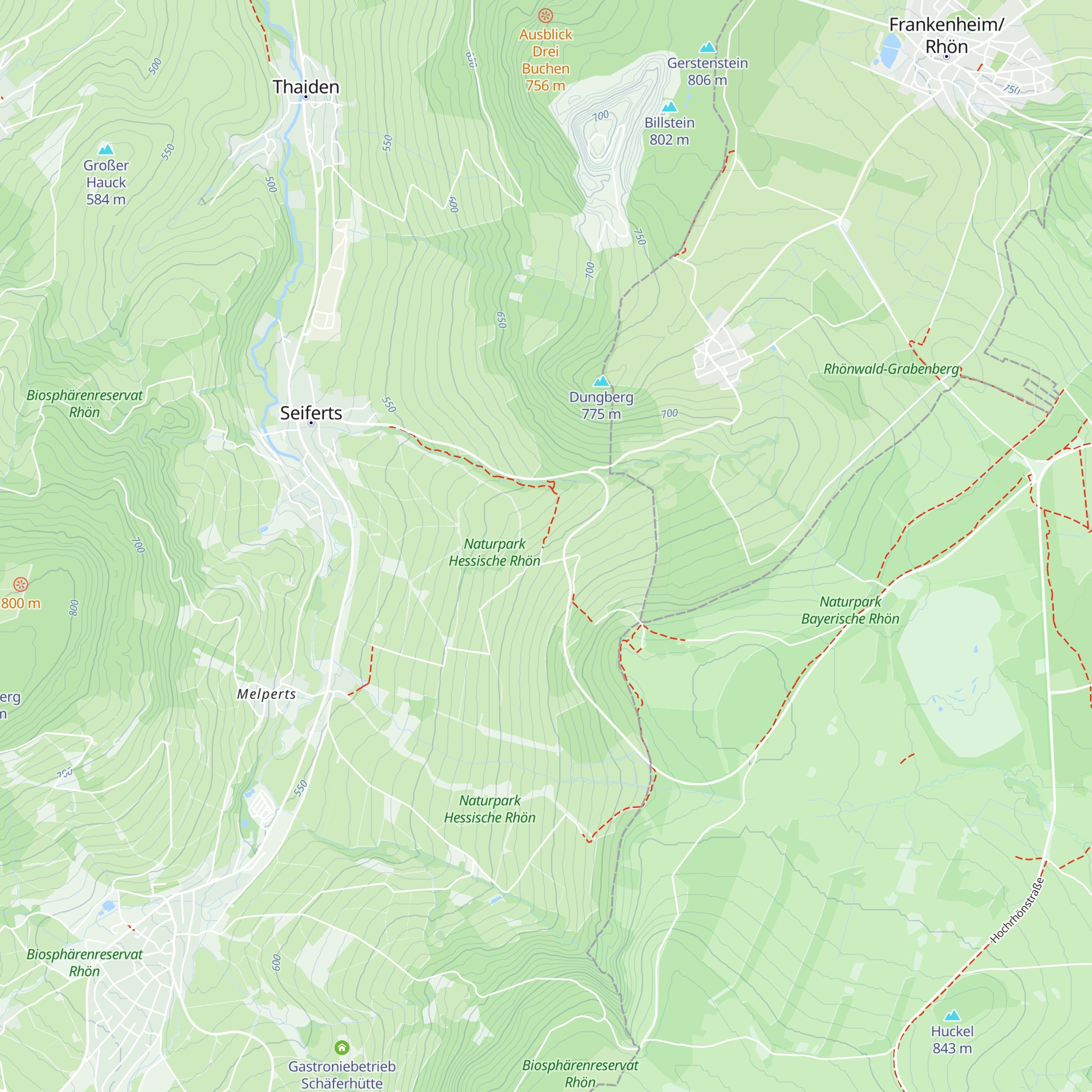 Hütte des Rhönklub Zweigverein Seiferts map