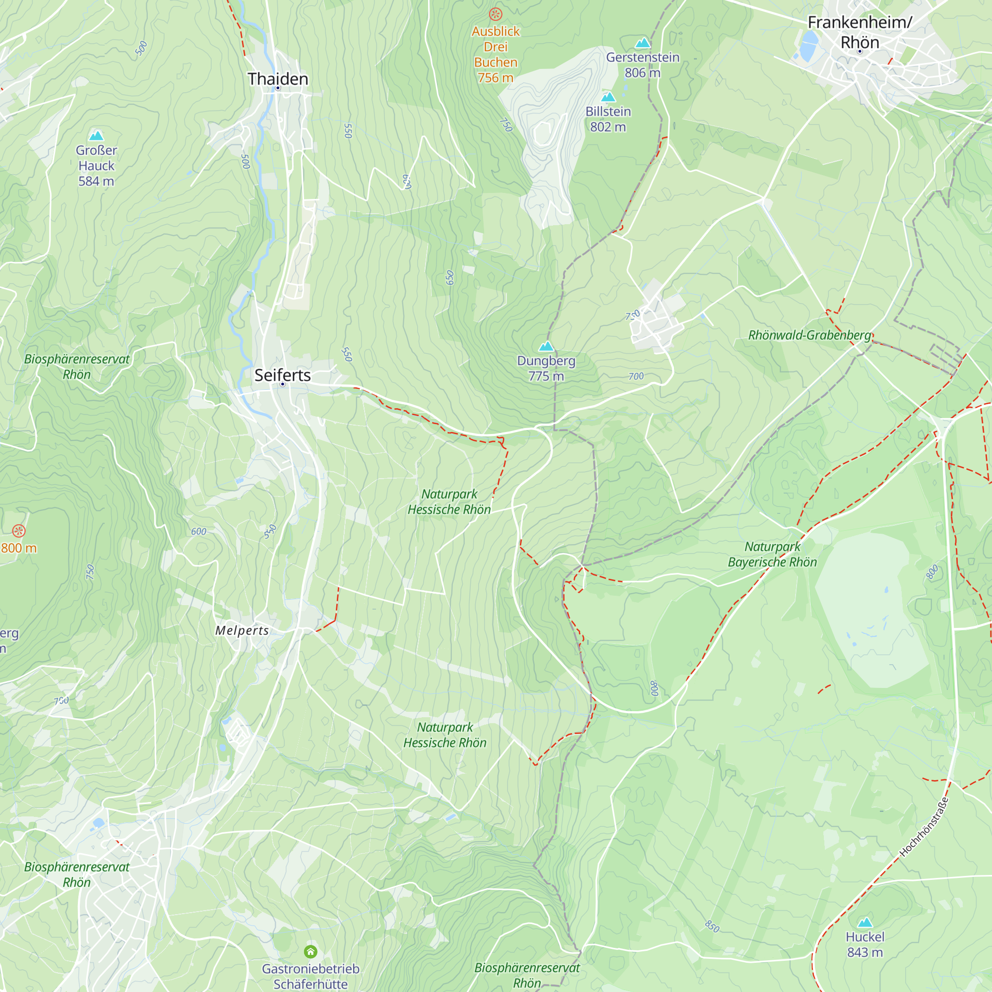 Hütte des Rhönklub Zweigverein Seiferts map