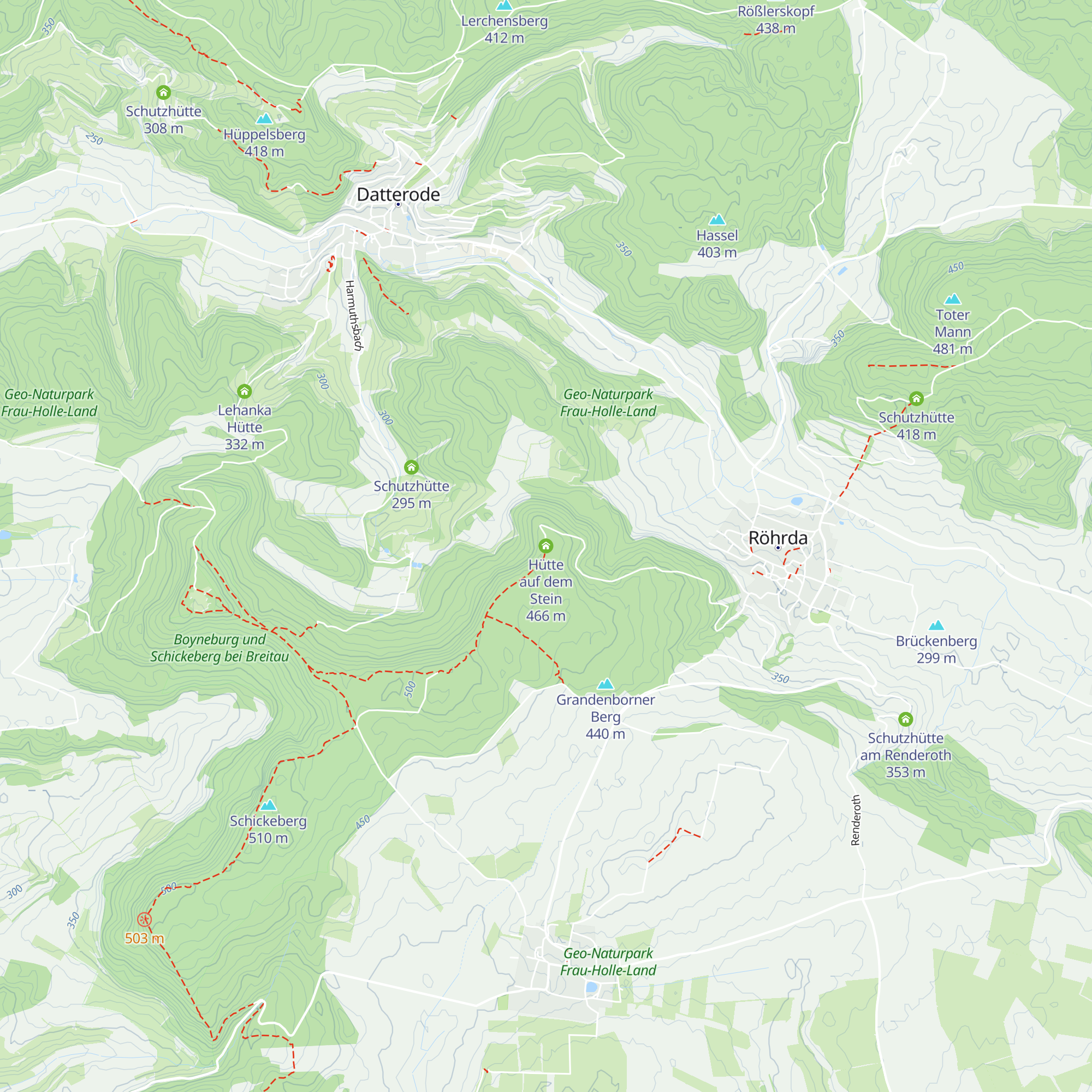Hütte auf dem Stein map