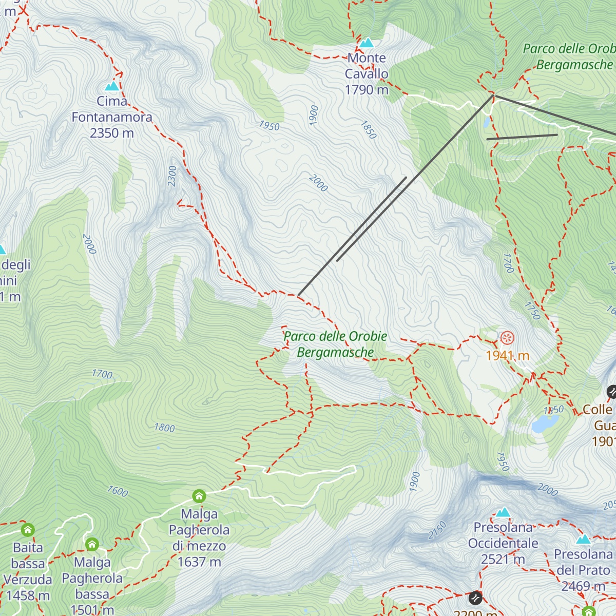 Chalet dell'Aquila map
