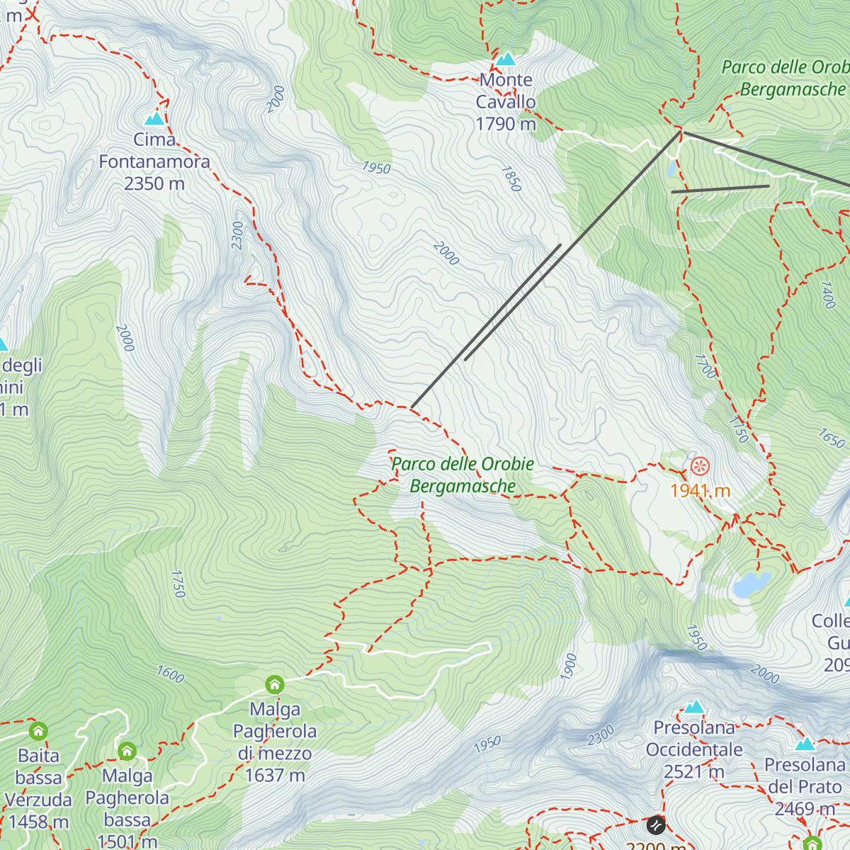Chalet dell'Aquila map