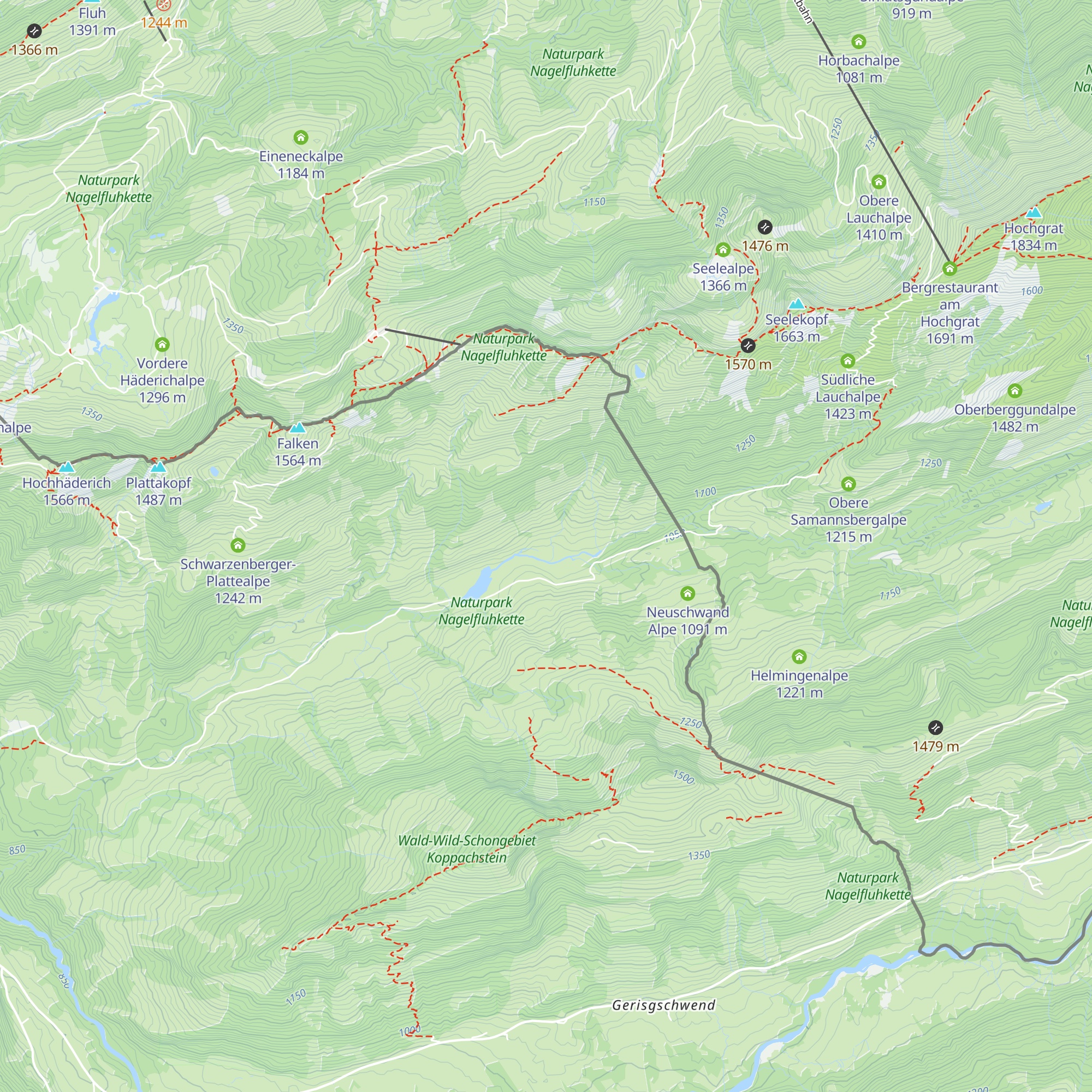Schneidenbachalpe map