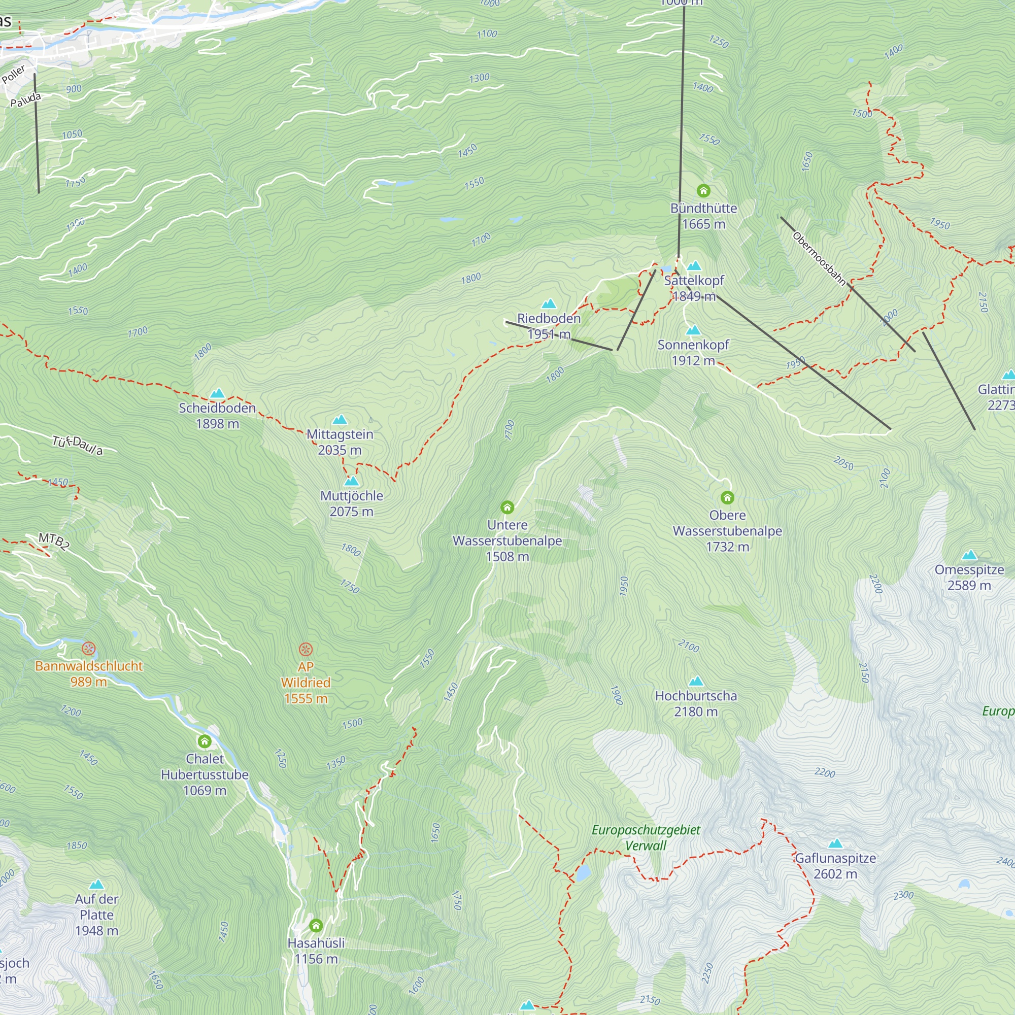Untere Wasserstubenalpe map
