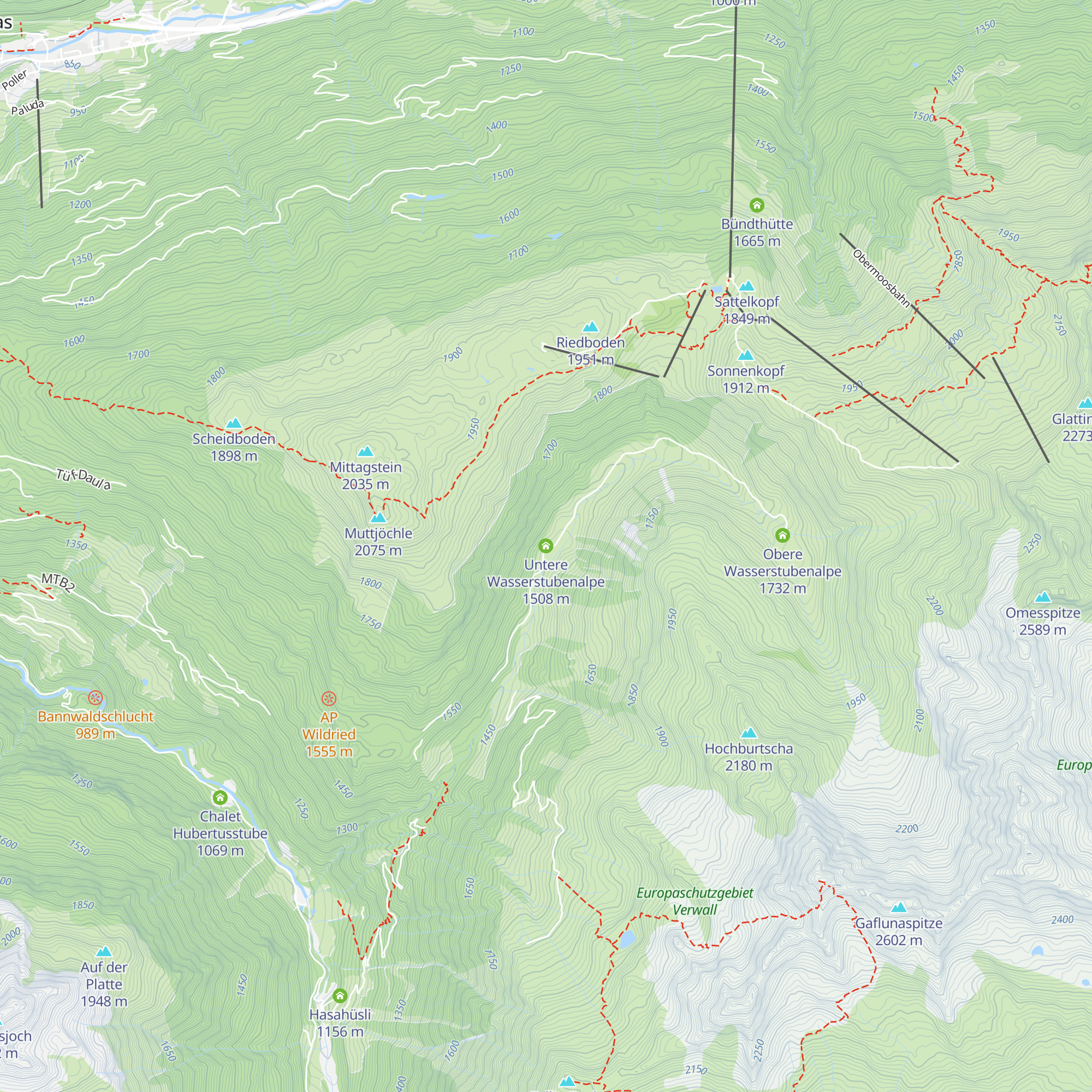 Untere Wasserstubenalpe map