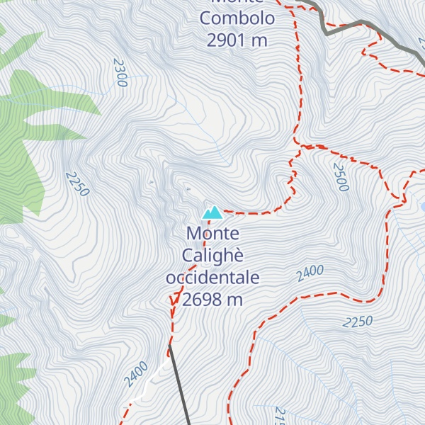 Map of Monte Calighè occidentale