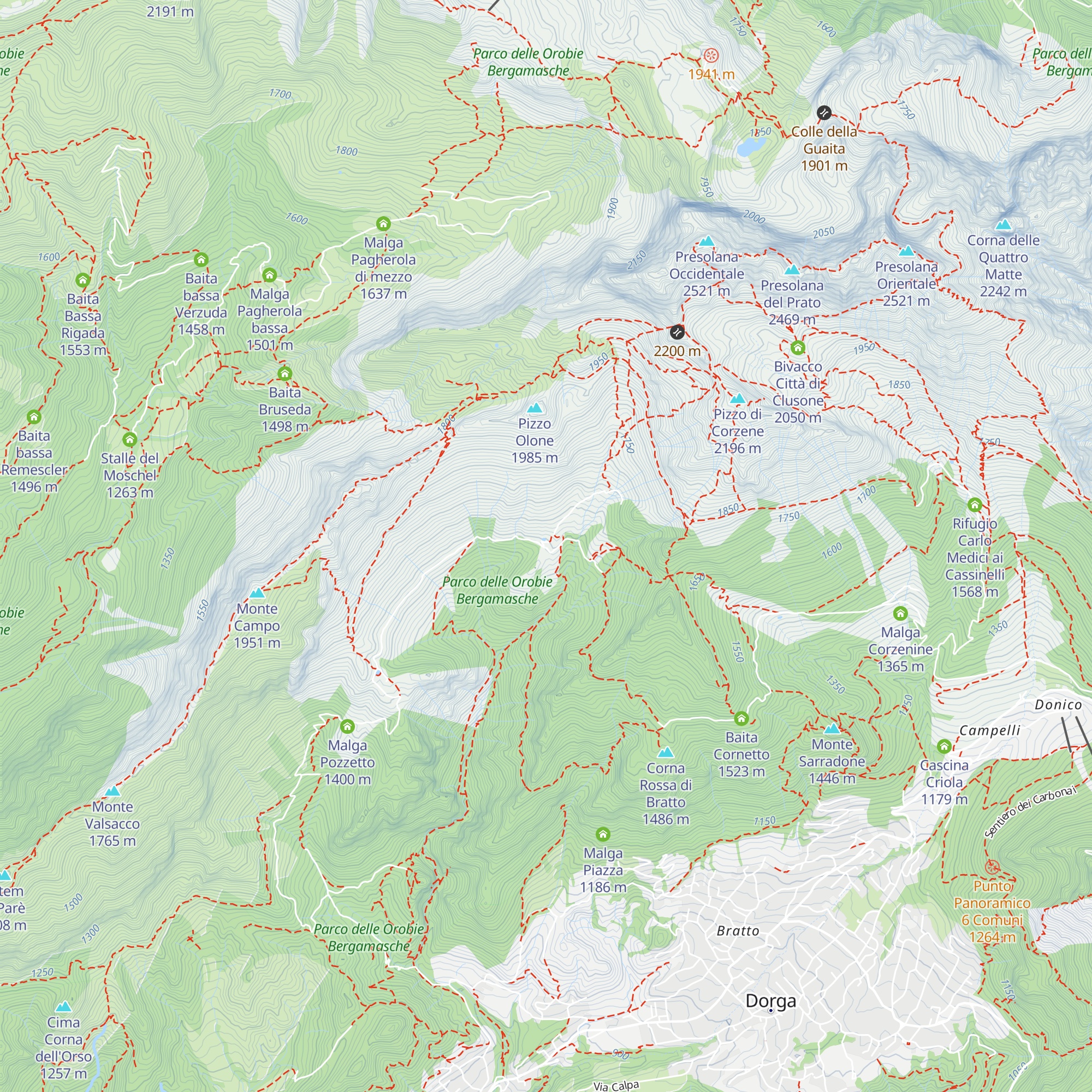 Alpeggio Presolana map
