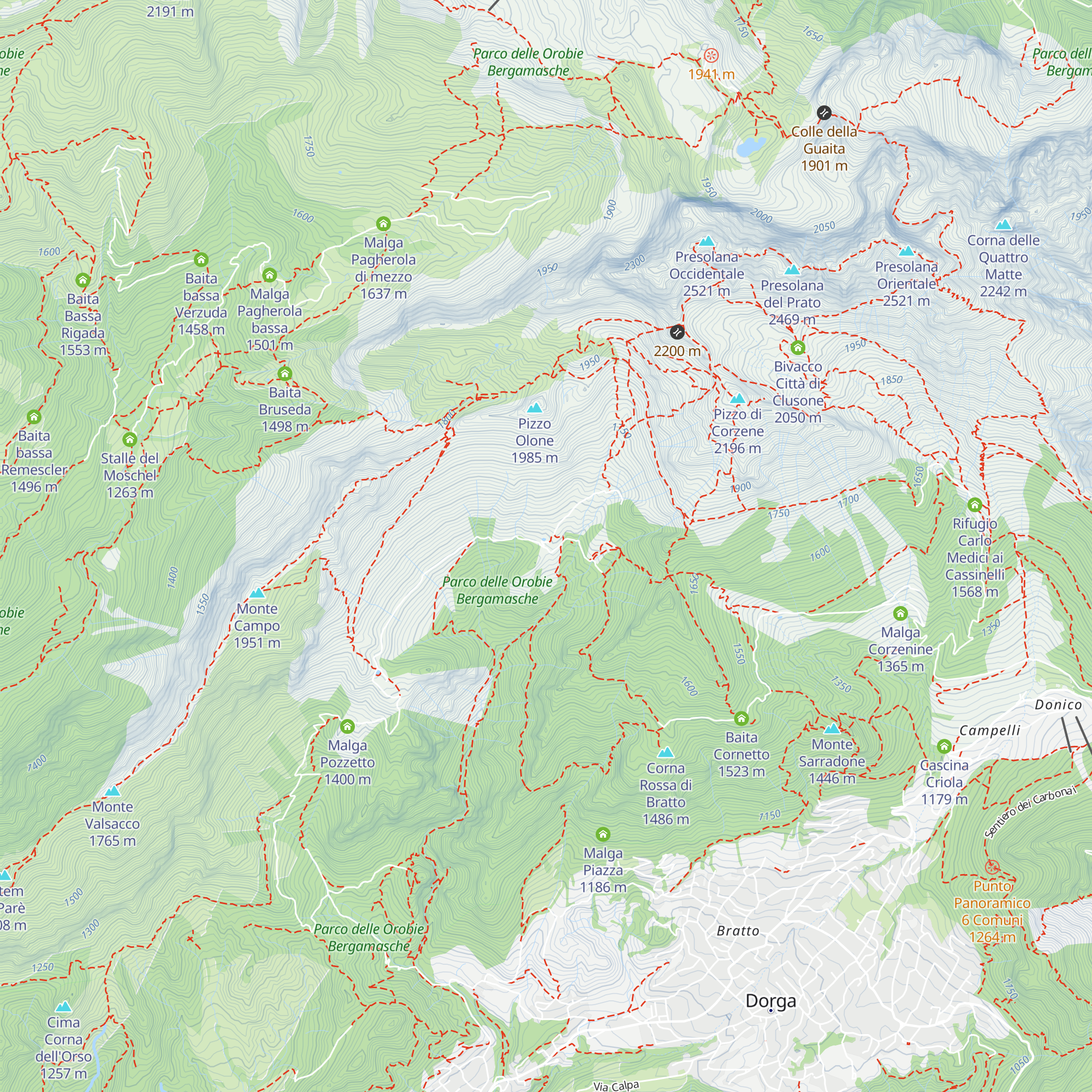 Alpeggio Presolana map