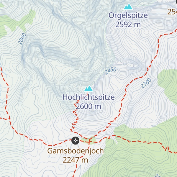 Map of Hochlichtspitze