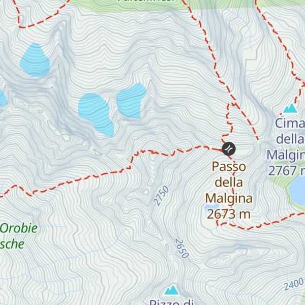 Map of Pizzo del Diavolo di Malgina