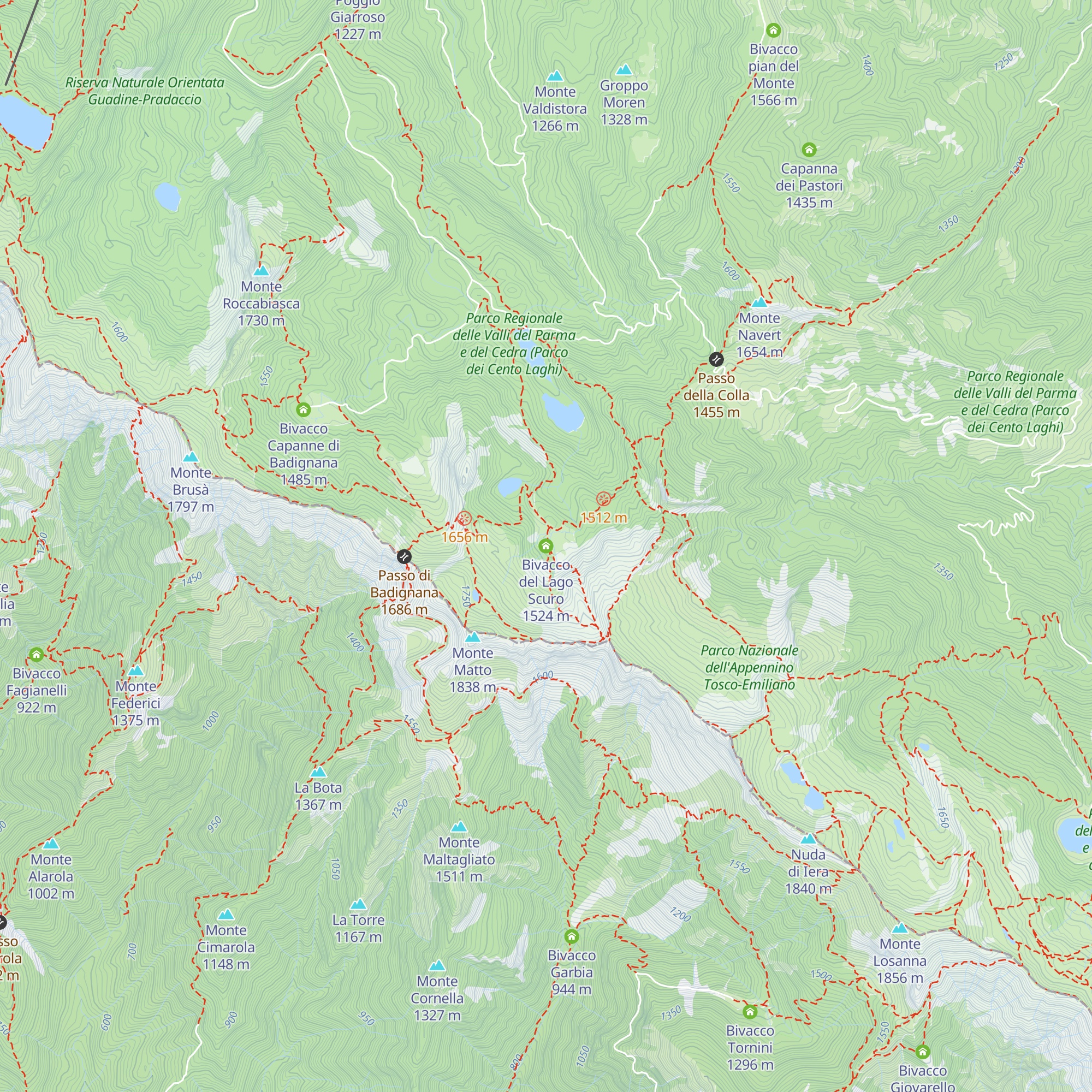 Bivacco del Lago Scuro map
