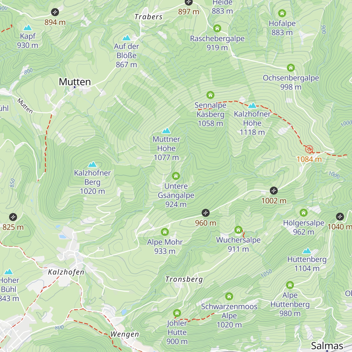 Untere Gsängalpe map
