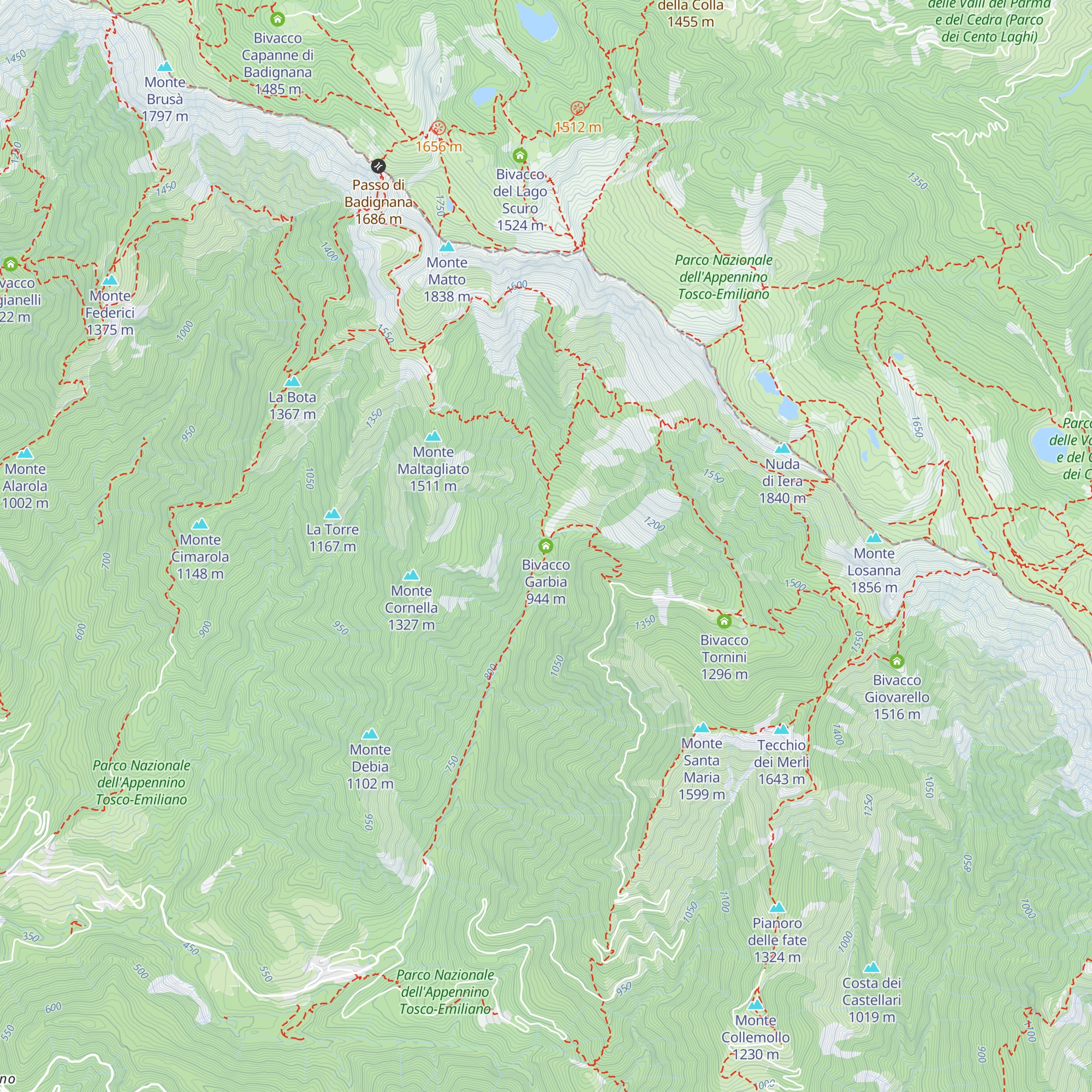 Bivacco Garbia map