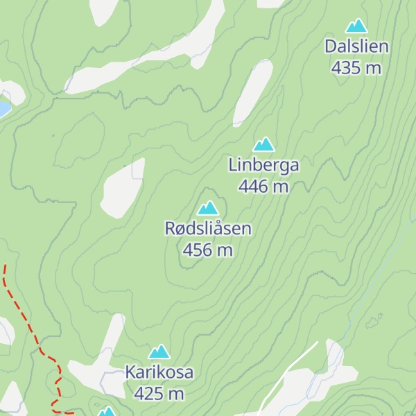 Map of Rødsliåsen