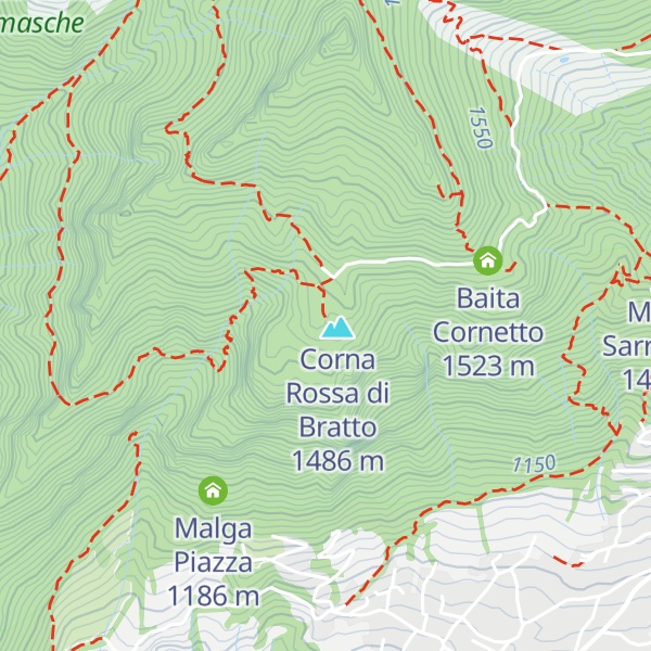 Map of Malga Cornetto basso