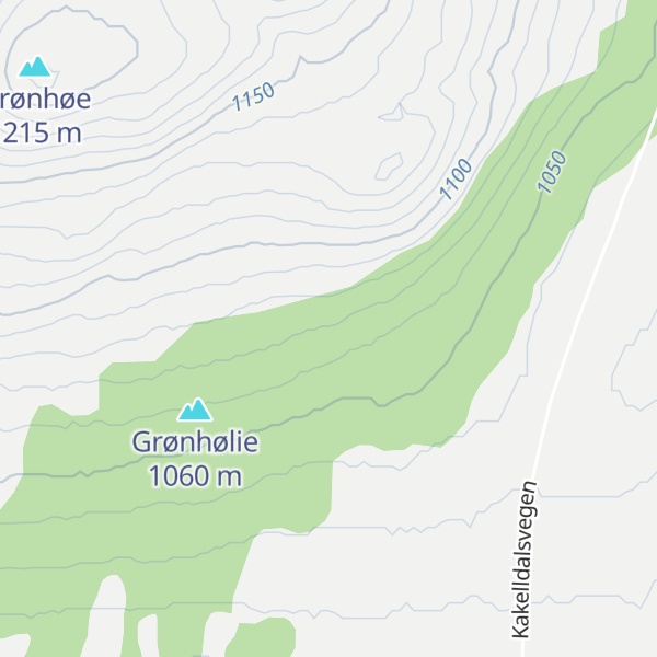 Map of Grønhøa dagsturhytte