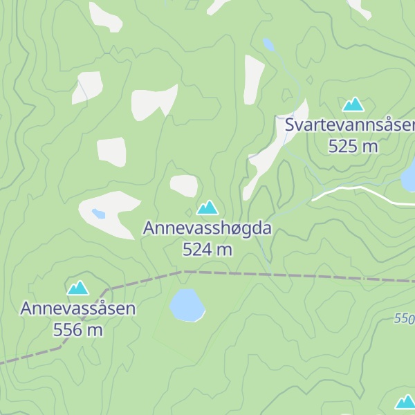Map of Annevasshøgda