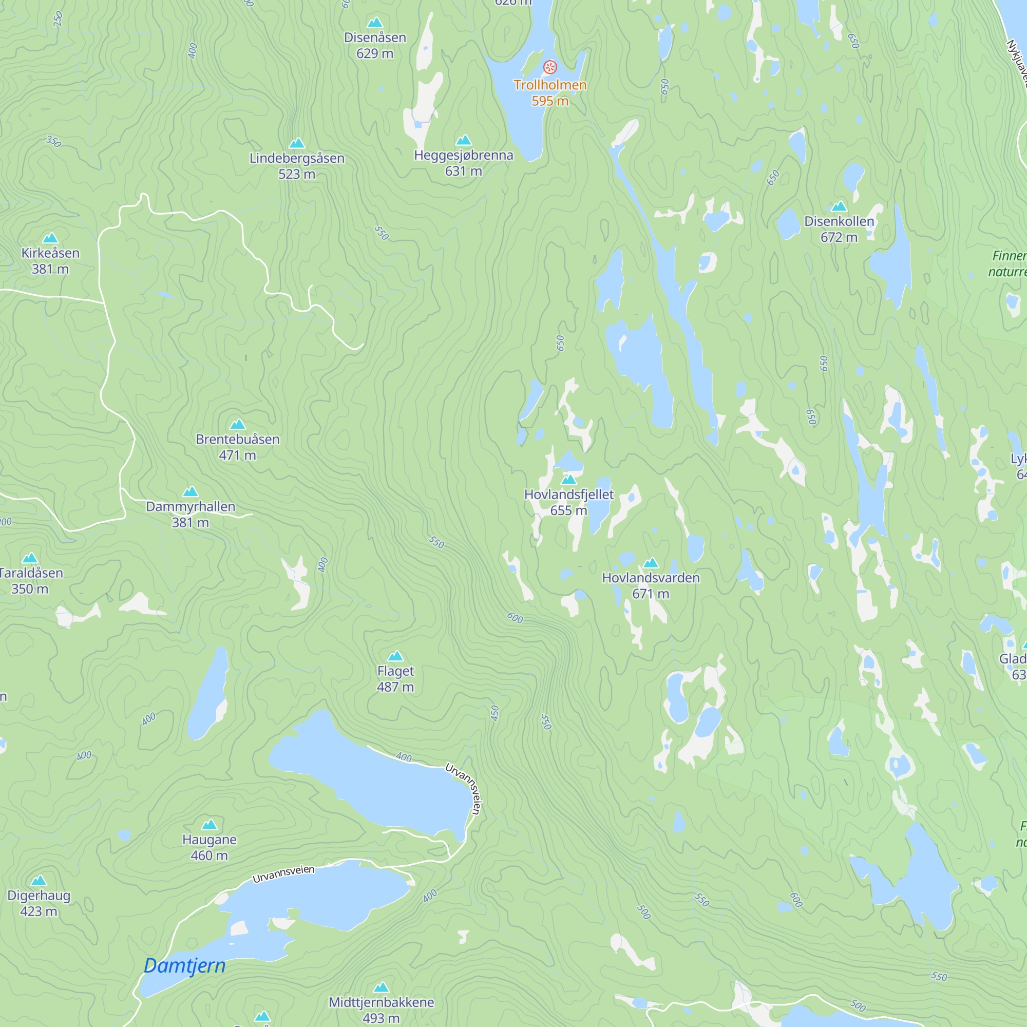 Hovlandshytta map
