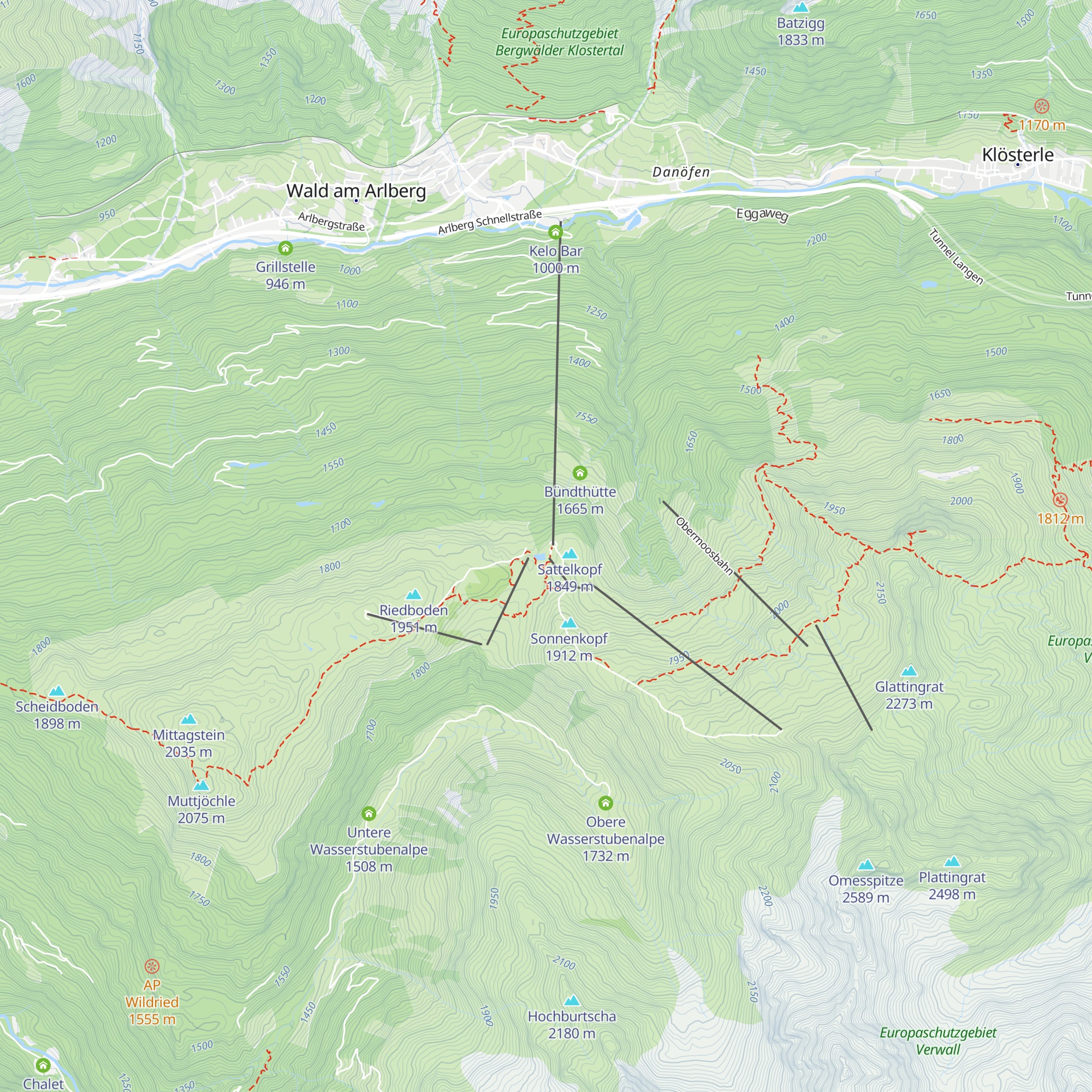 Bergrestaurant Sonnenkopf map