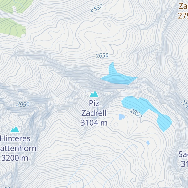 Map of Piz Zadrell
