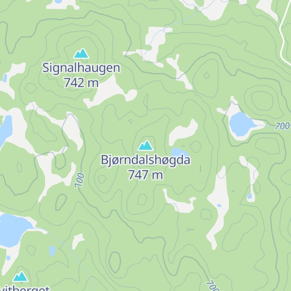 Map of Bjørndalshøgda
