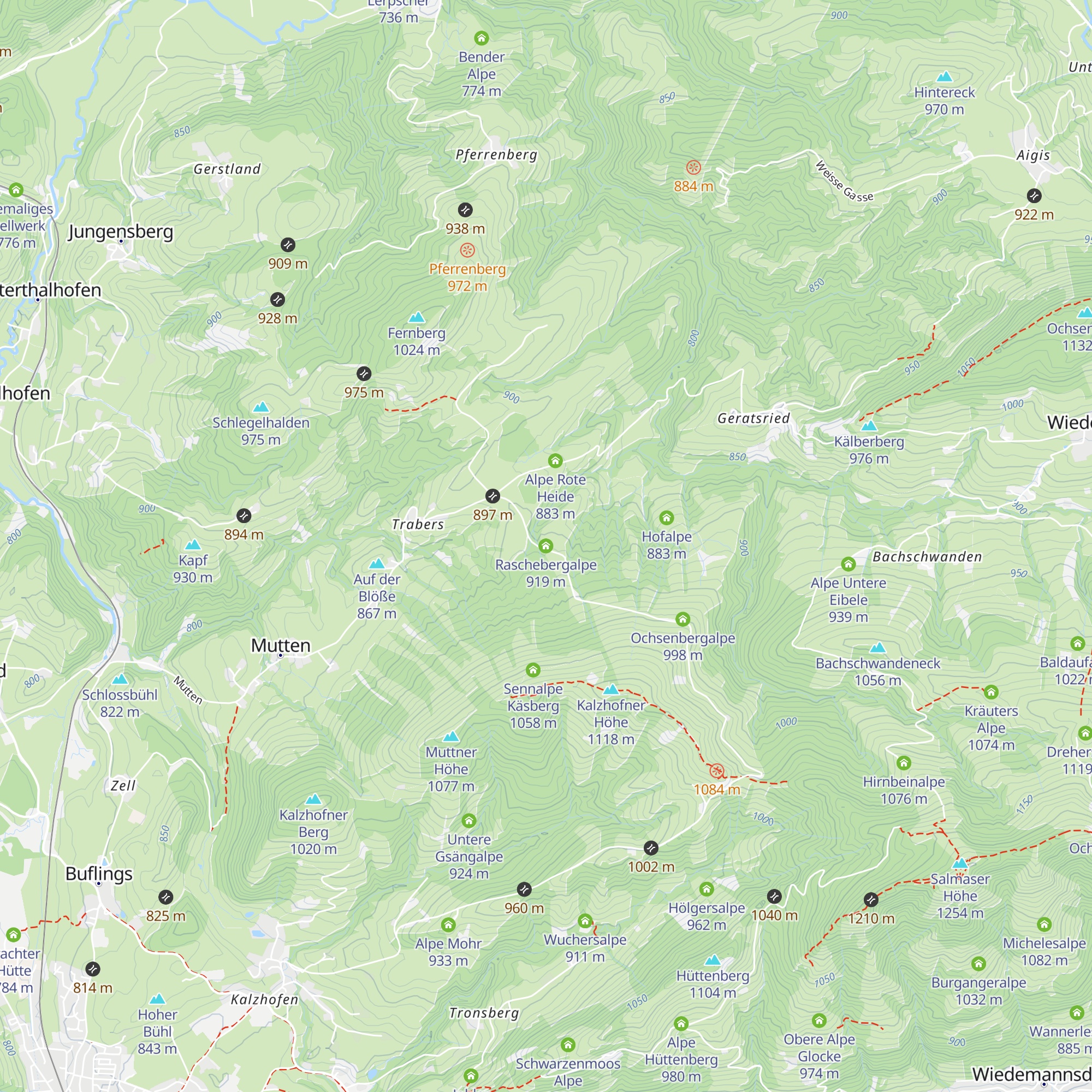 Raschebergalpe map