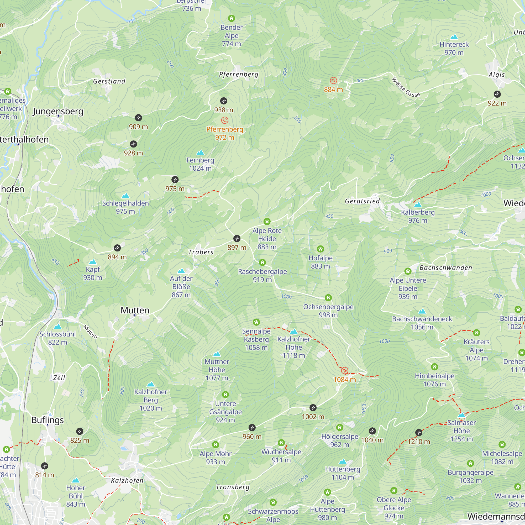 Raschebergalpe map