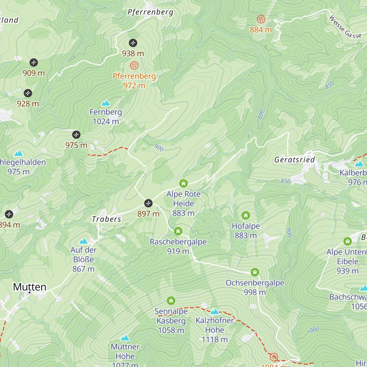 Alpe Rote Heide map