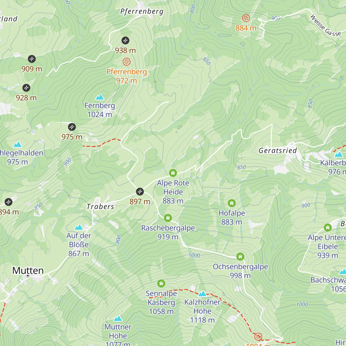 Alpe Rote Heide map