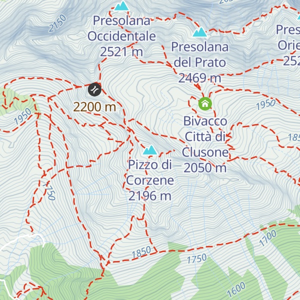 Map of Pizzo di Corzene