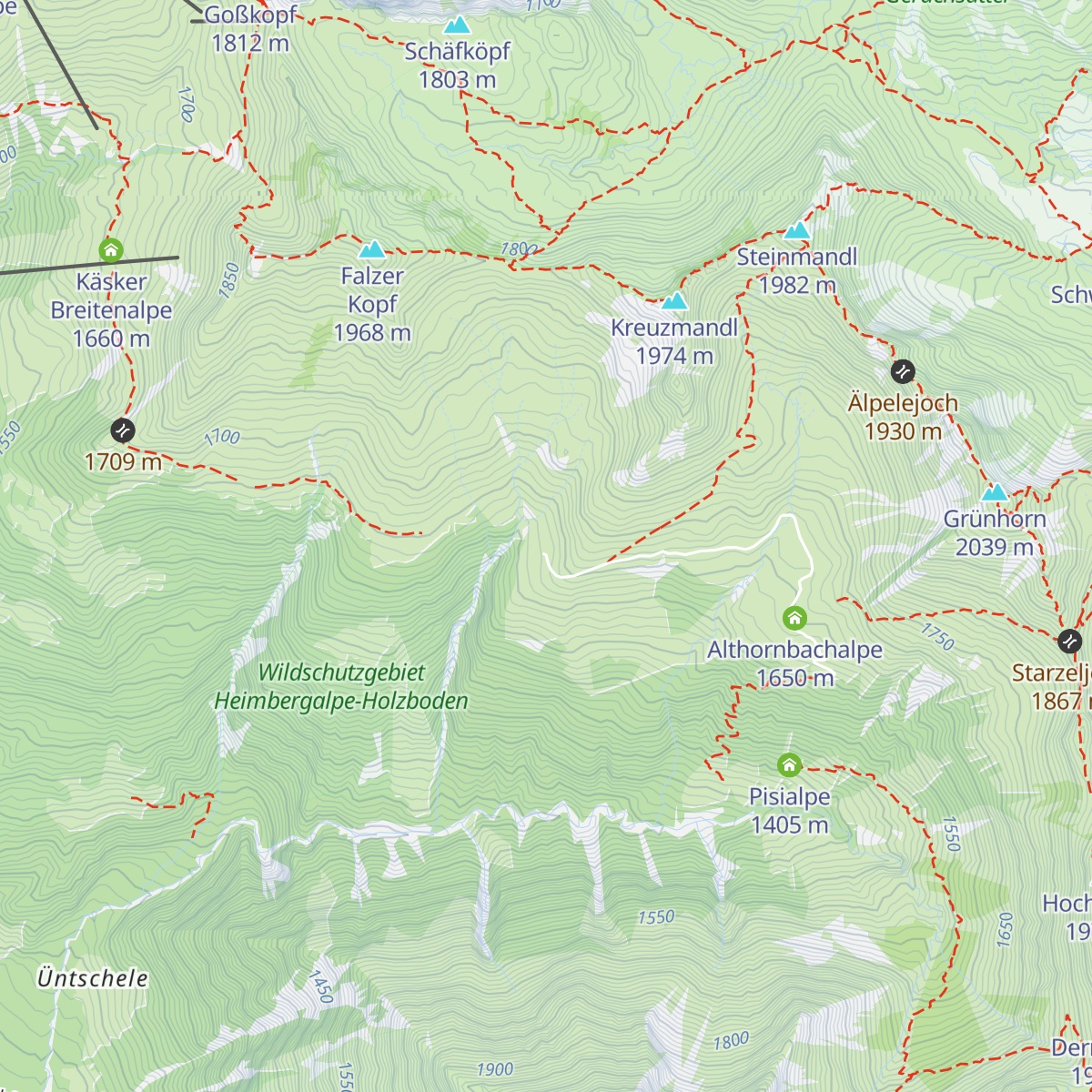 Neuhornbach Alpe map