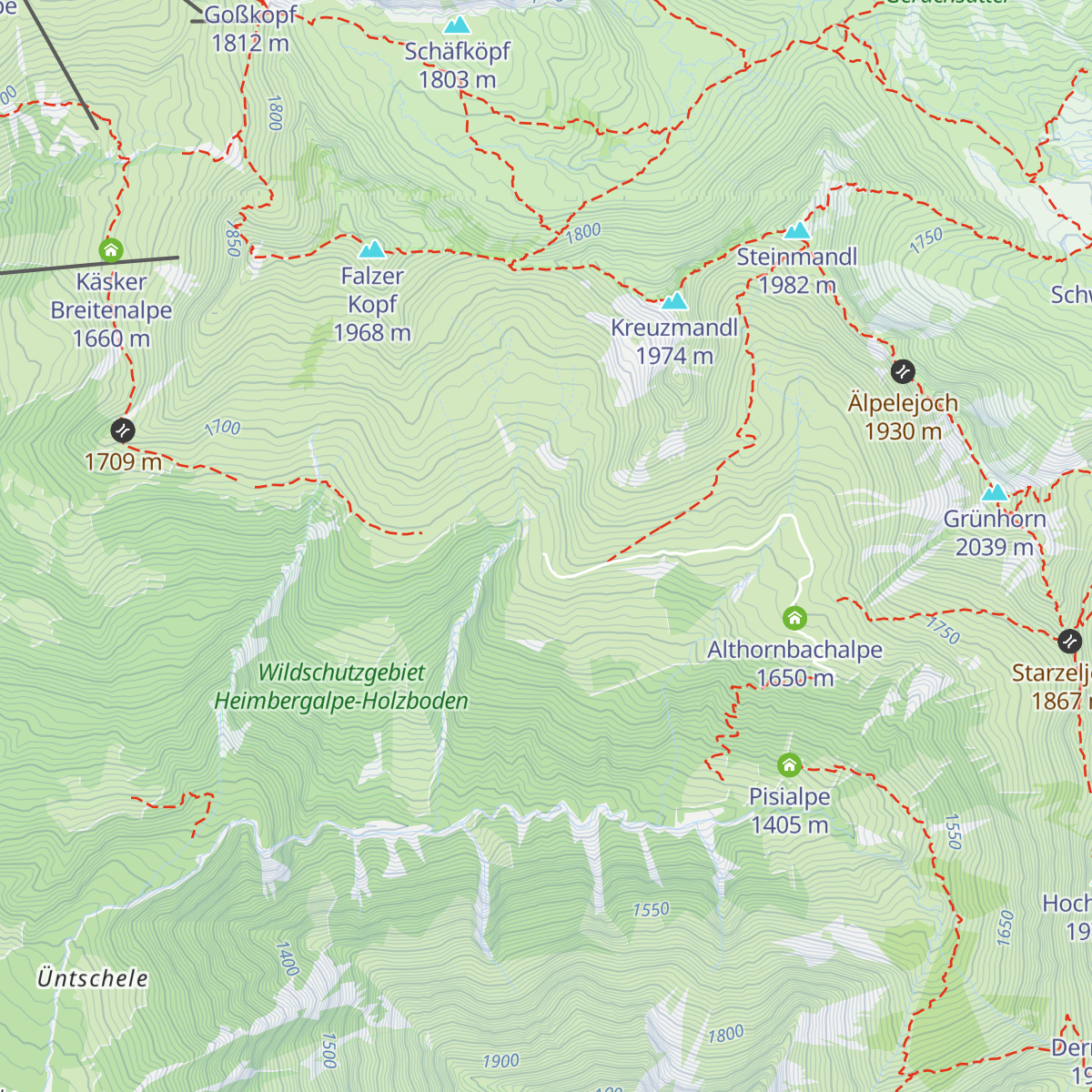 Neuhornbach Alpe map