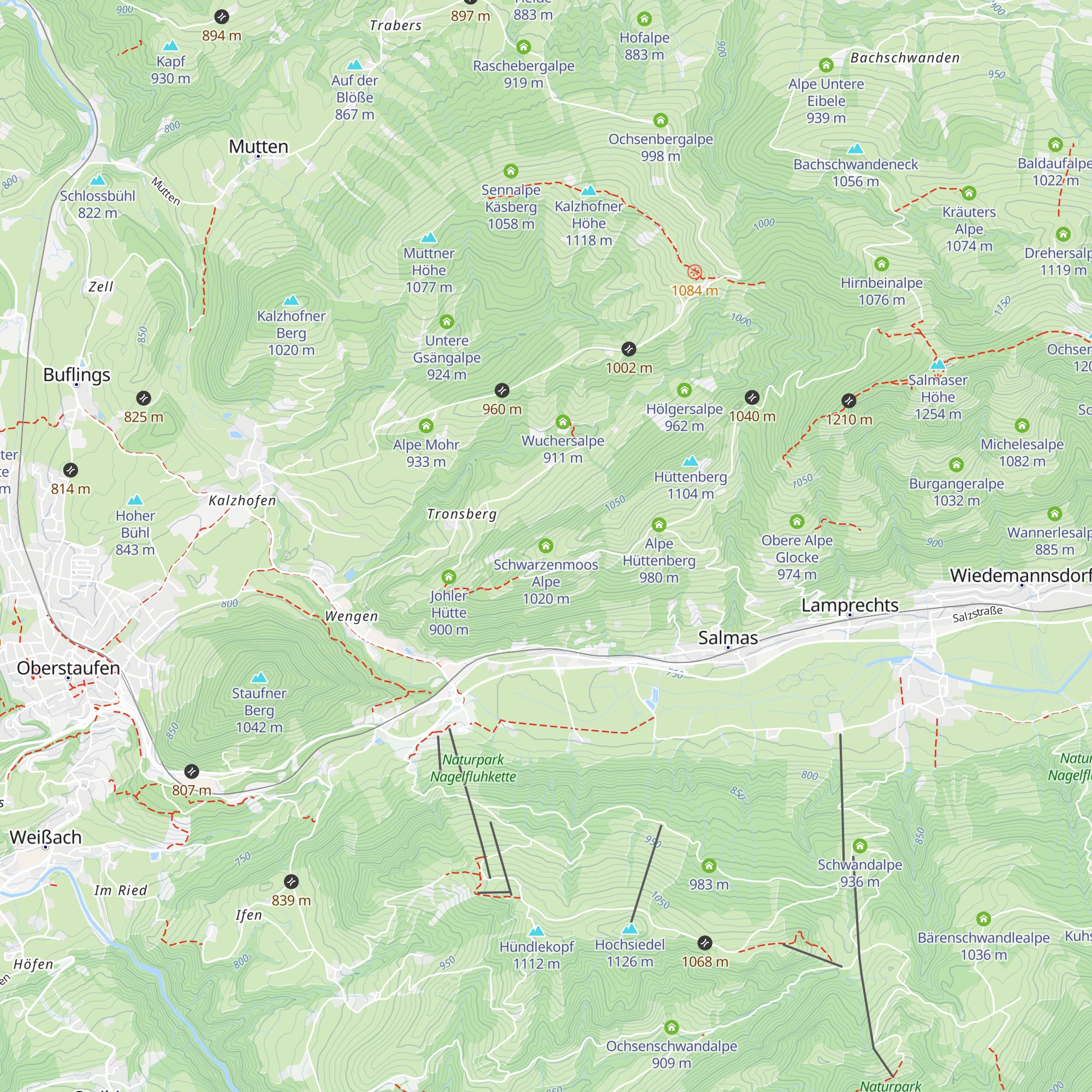 Schwarzenmoos Alpe map