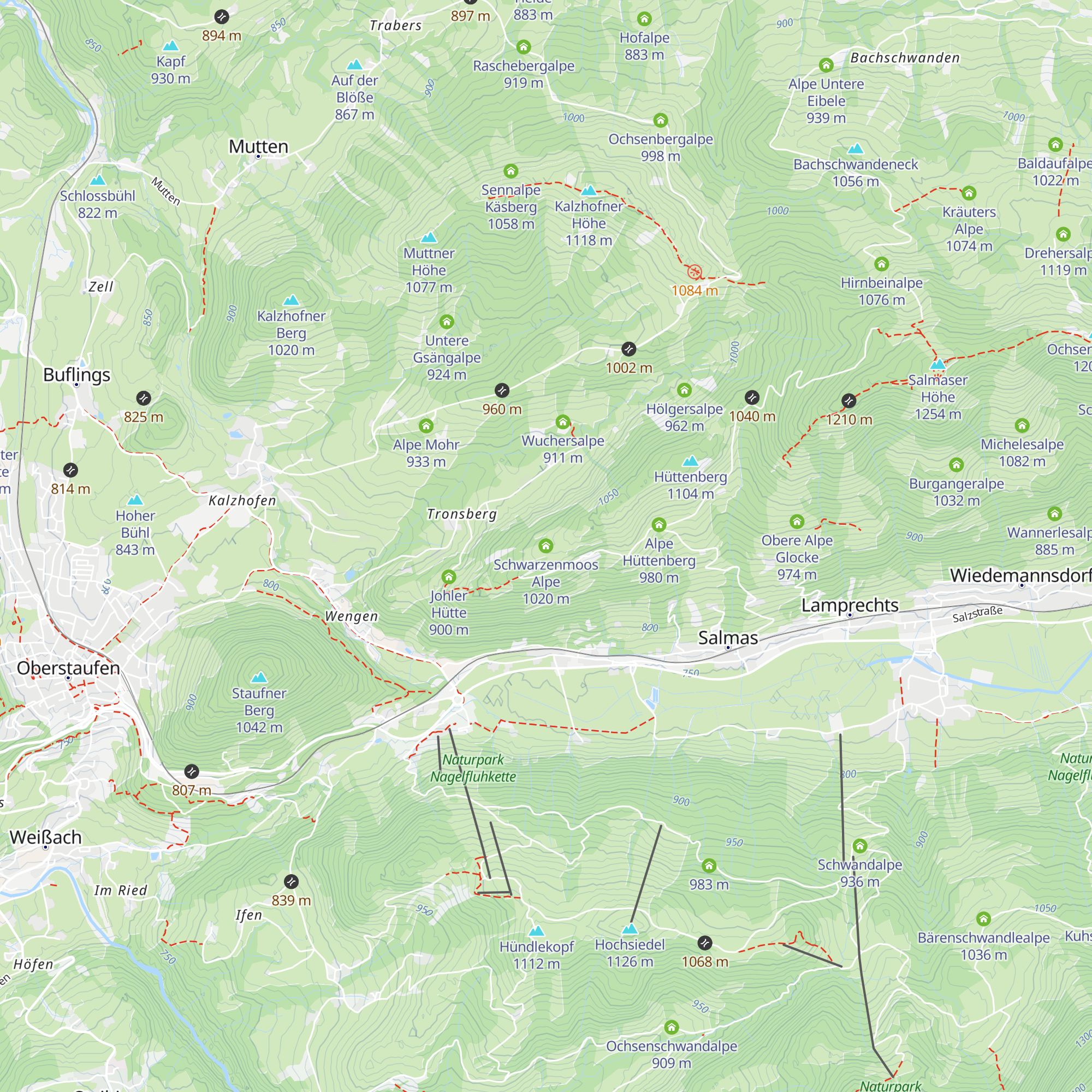 Schwarzenmoos Alpe map