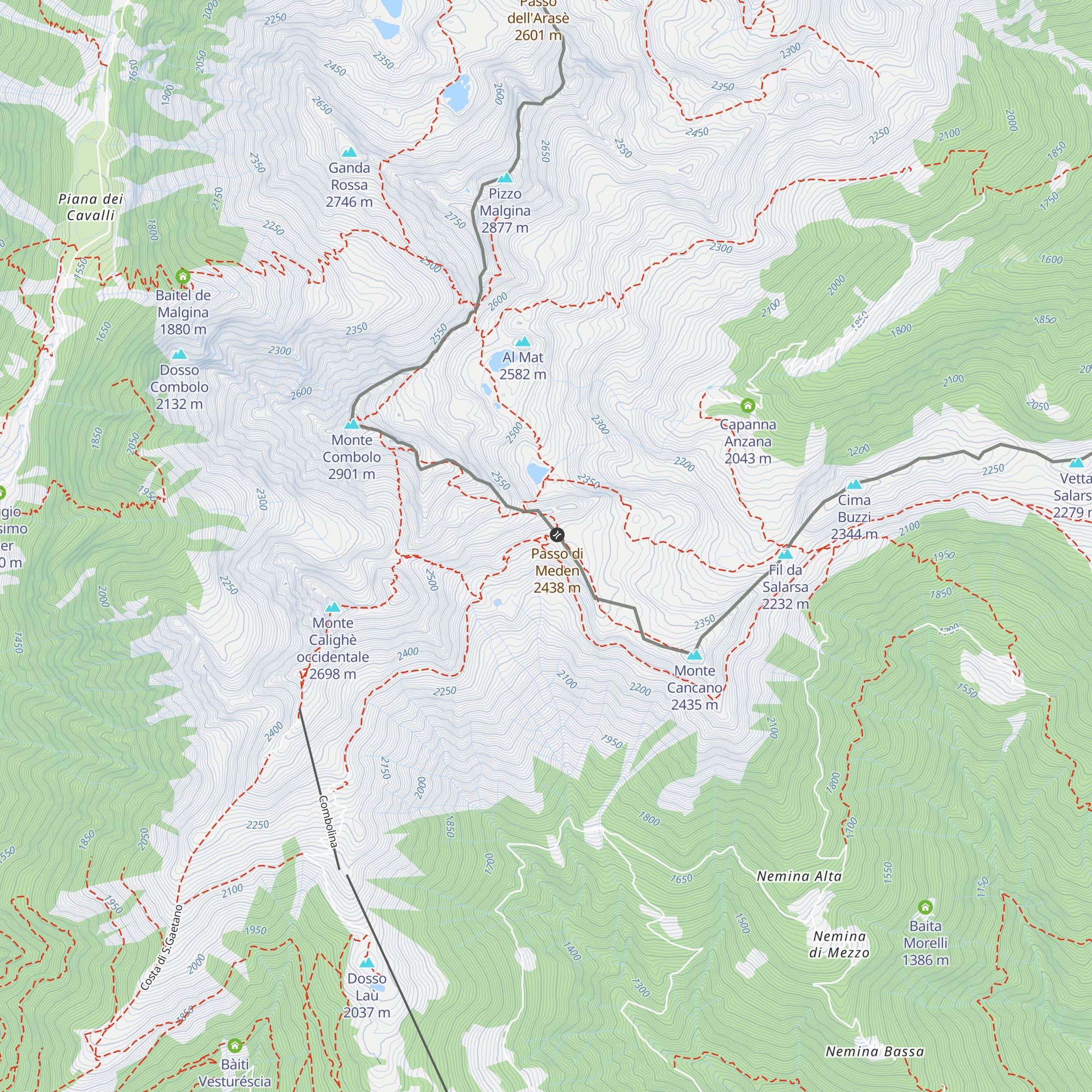 Capanna Meden map