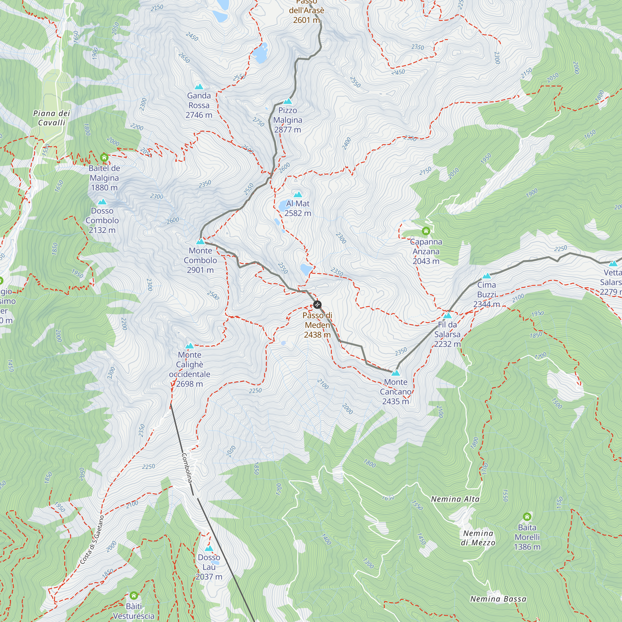 Capanna Meden map