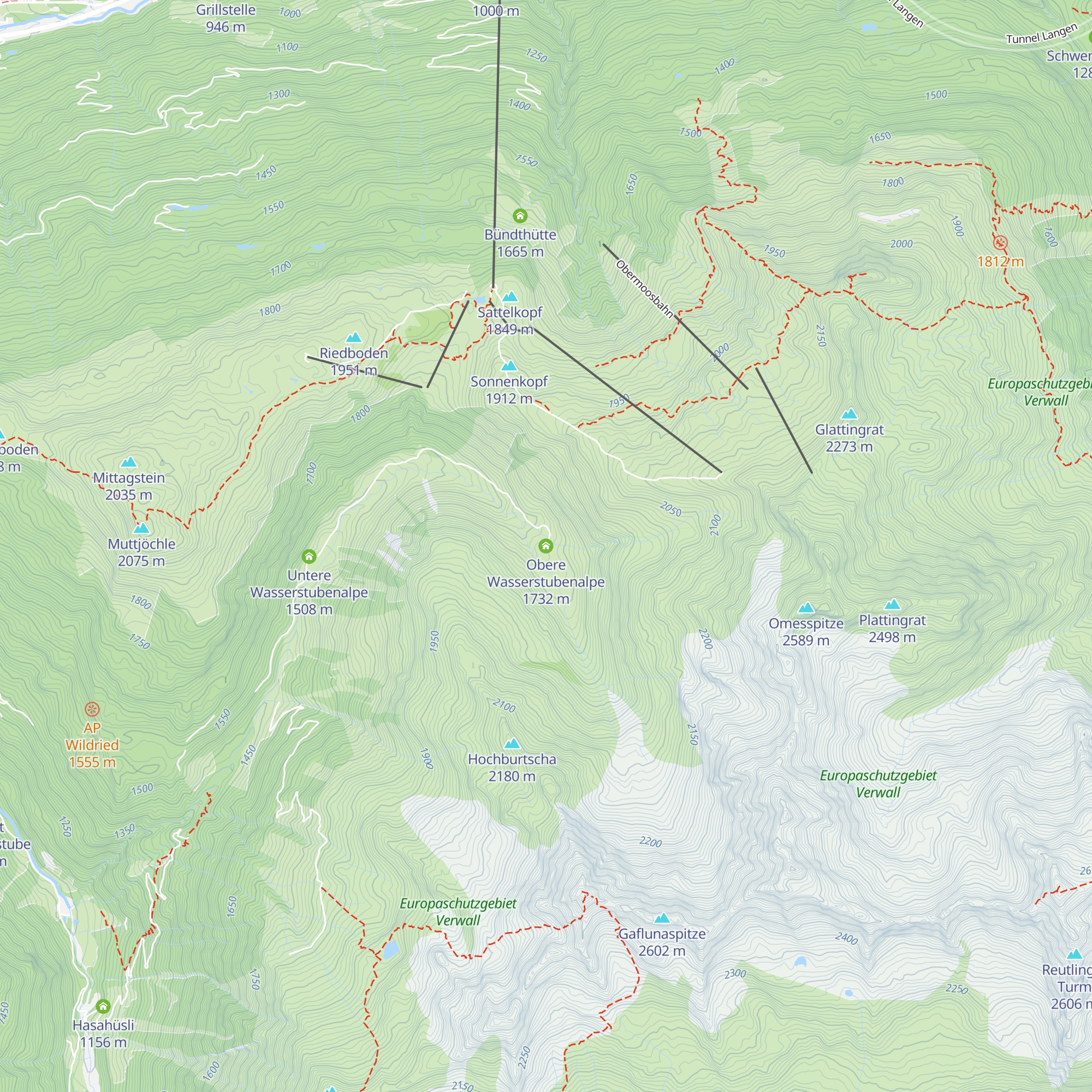 Obere Wasserstubenalpe map