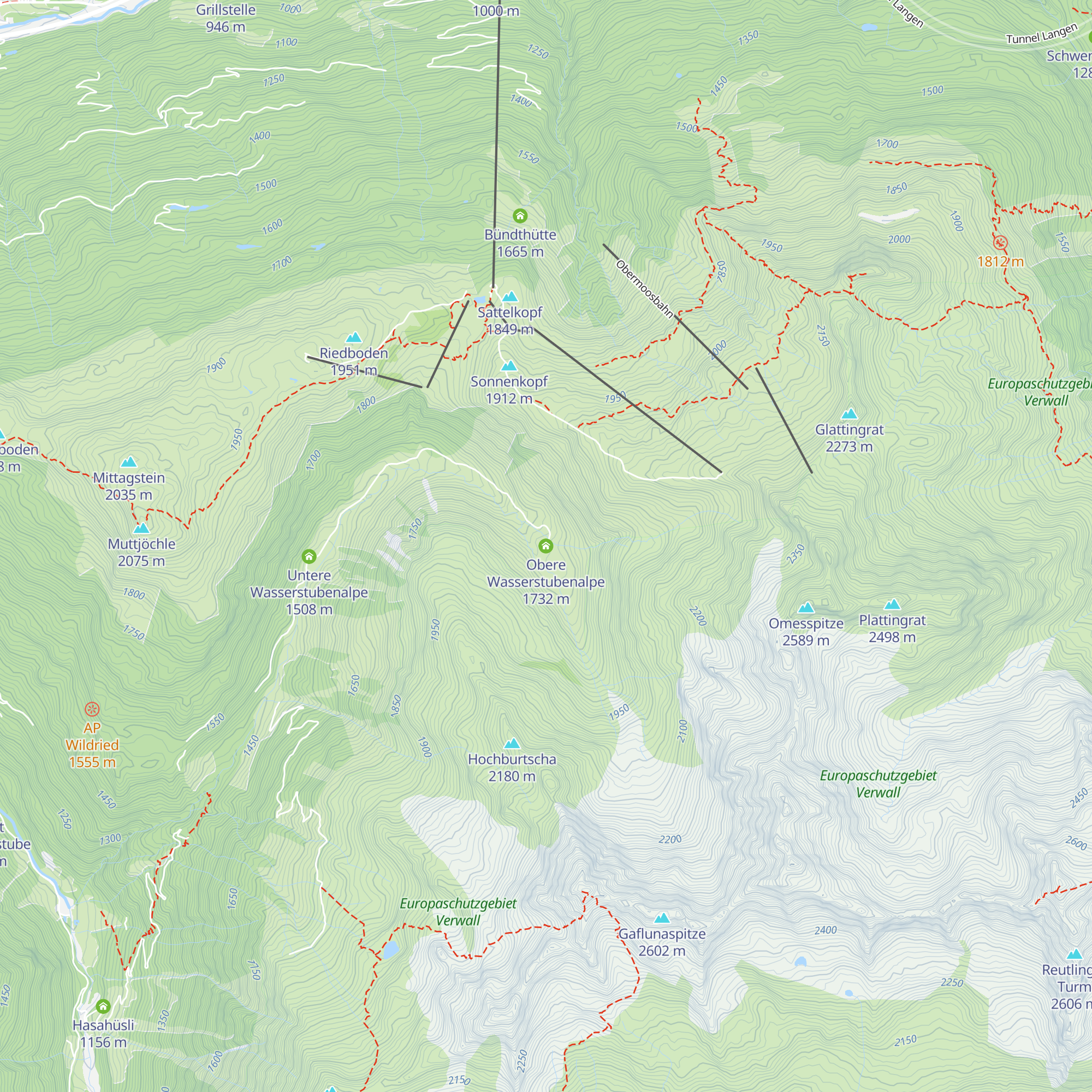 Obere Wasserstubenalpe map