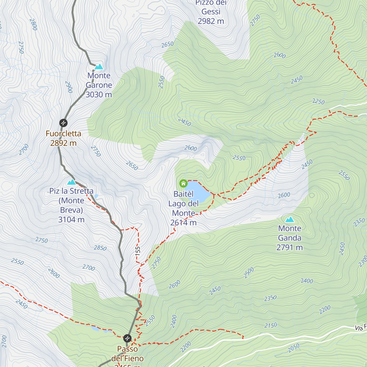 Baitèl Lago del Monte map