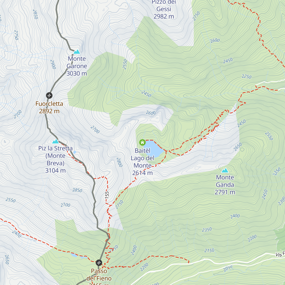 Baitèl Lago del Monte map