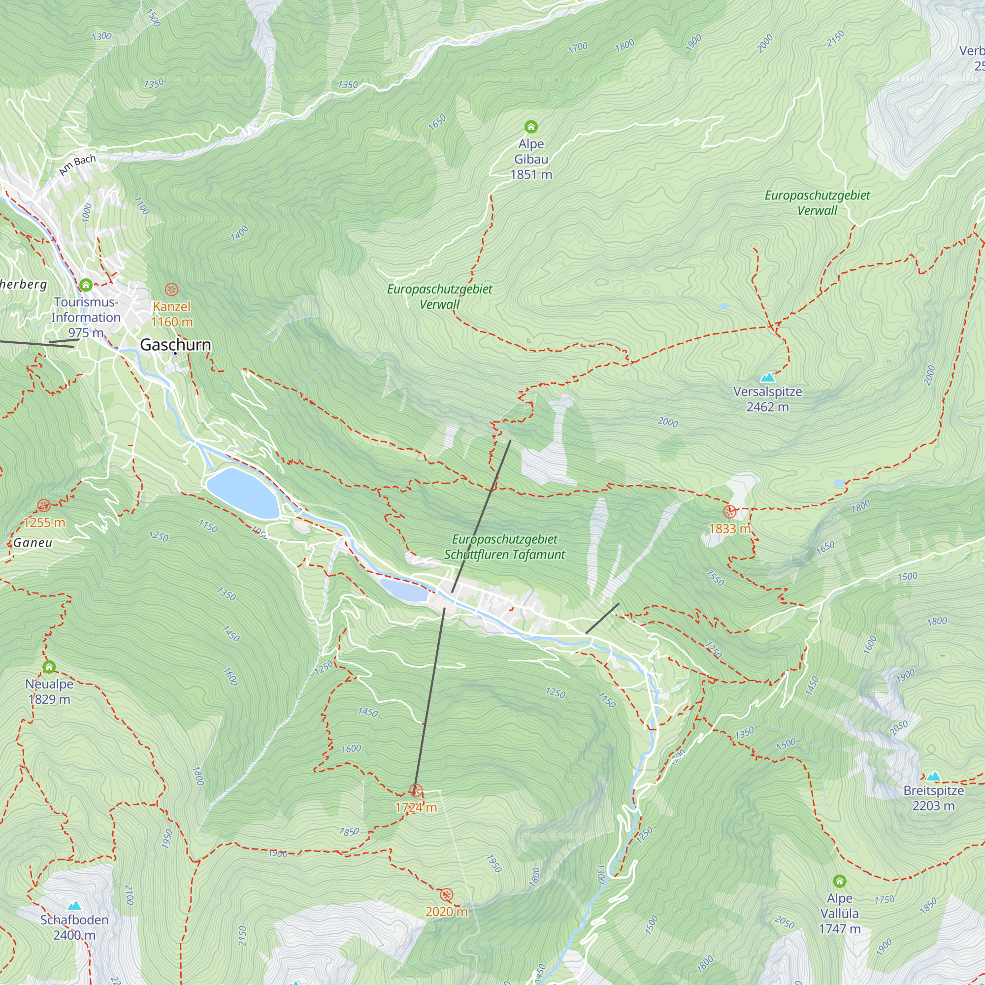 Alpstöbli Tafamunt map