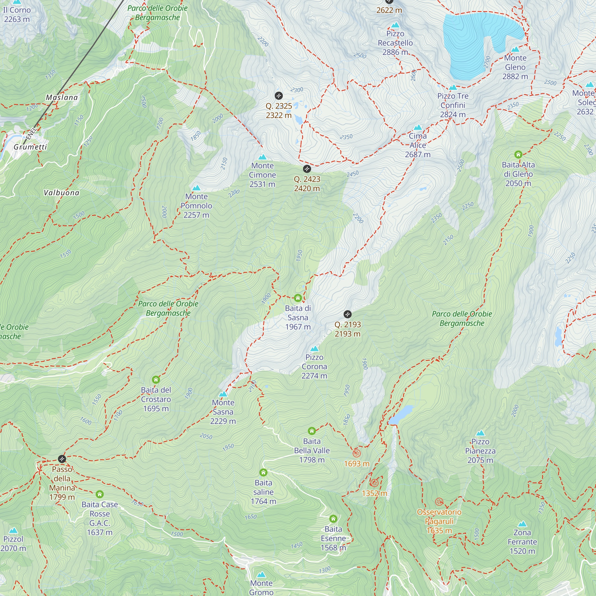 Baita di Sasna map