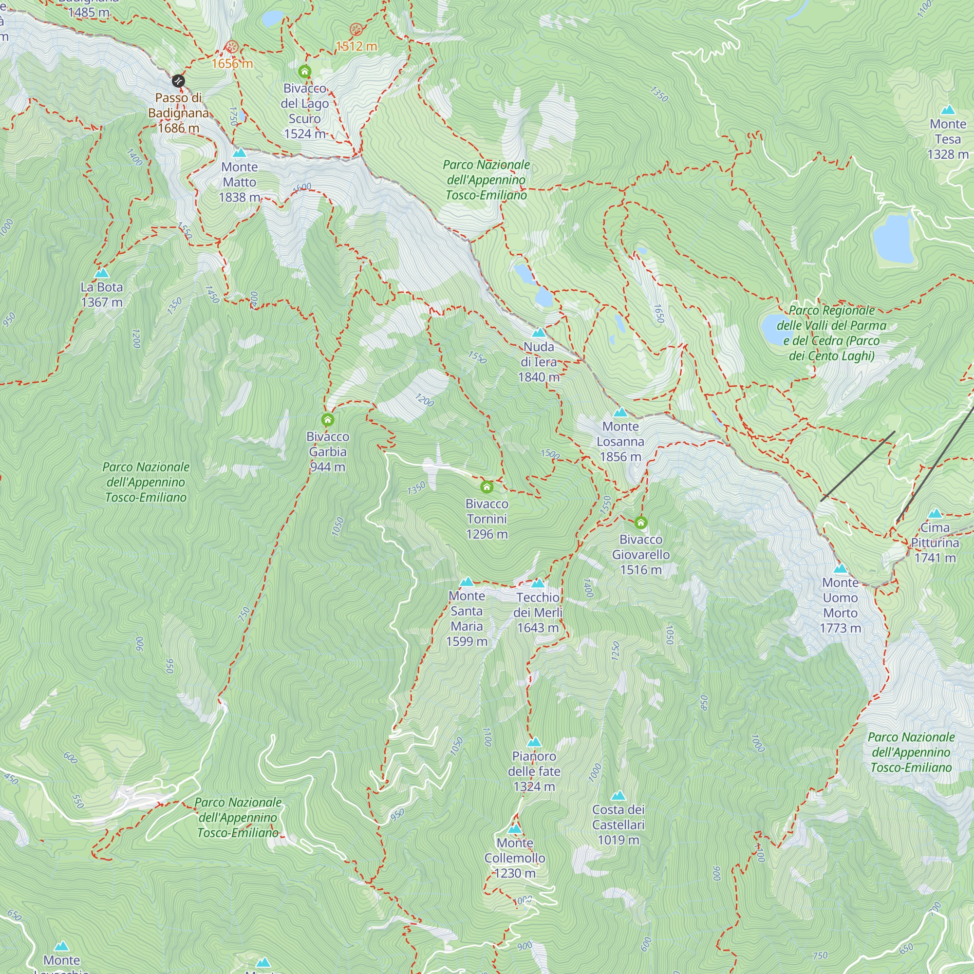 Bivacco Tornini map